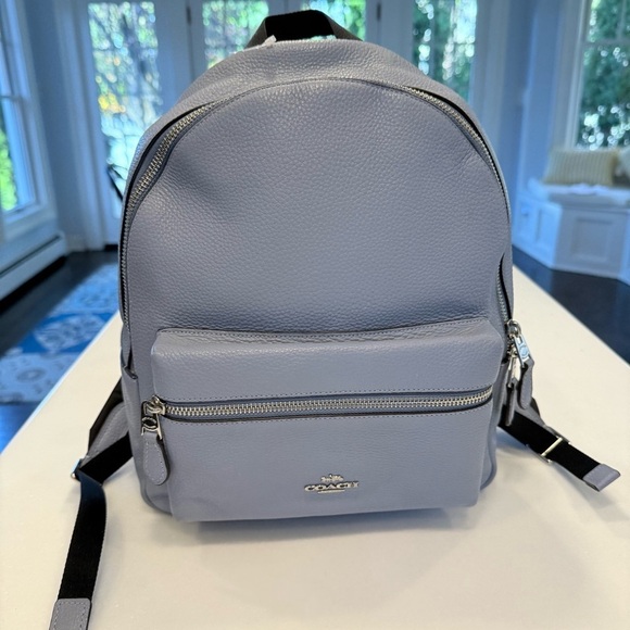 Coach Charlie Women’s Blue Backpack Medium Pebble Leather Adjustable Straps NEW main image 14